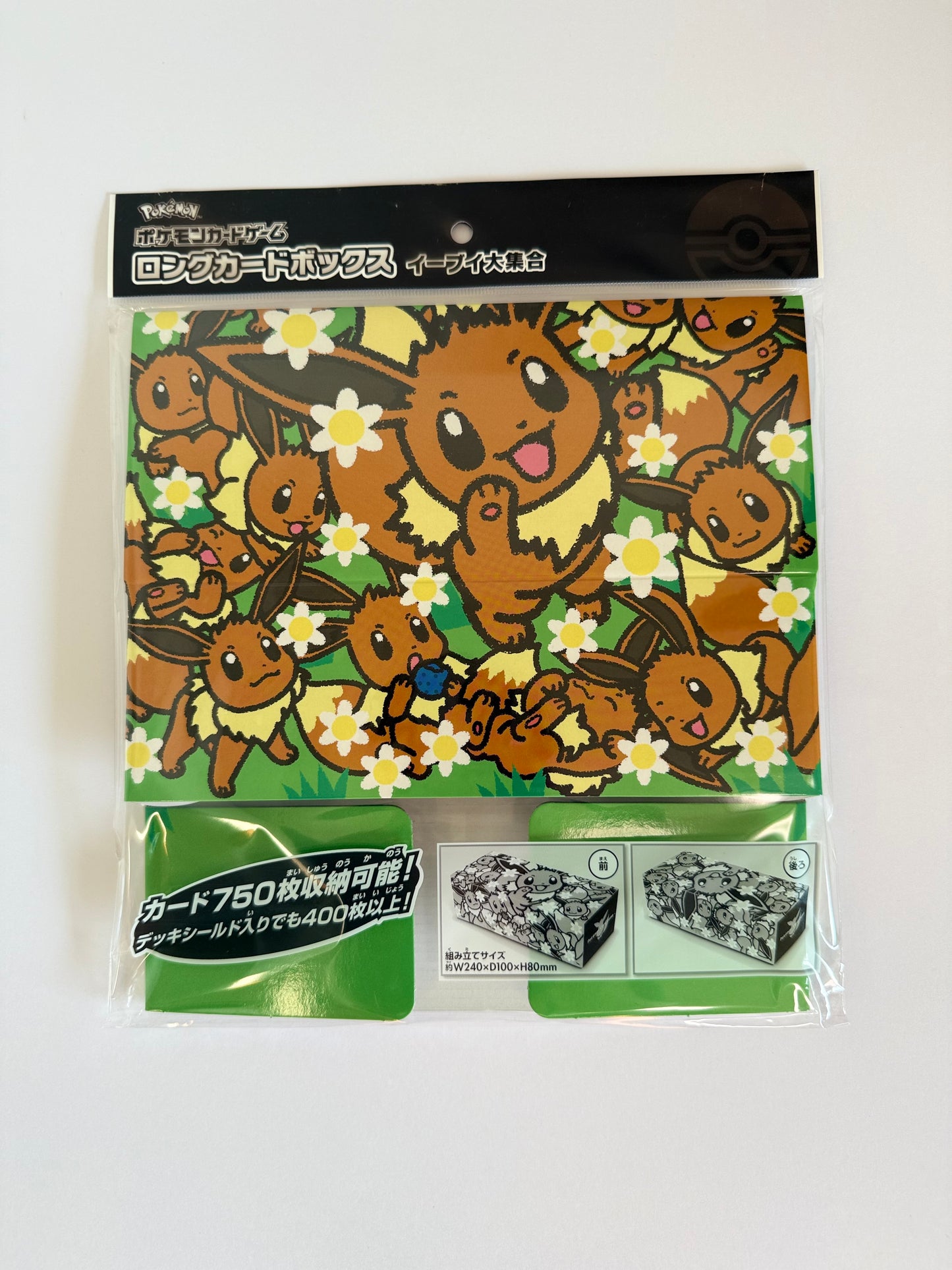 Pokémon Center Japan Eevee Gathering Long Card Box – Official Pokémon TCG Storage Box – 2023 Release