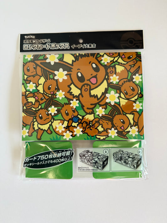 Pokémon Center Japan Eevee Gathering Long Card Box – Official Pokémon TCG Storage Box – 2023 Release