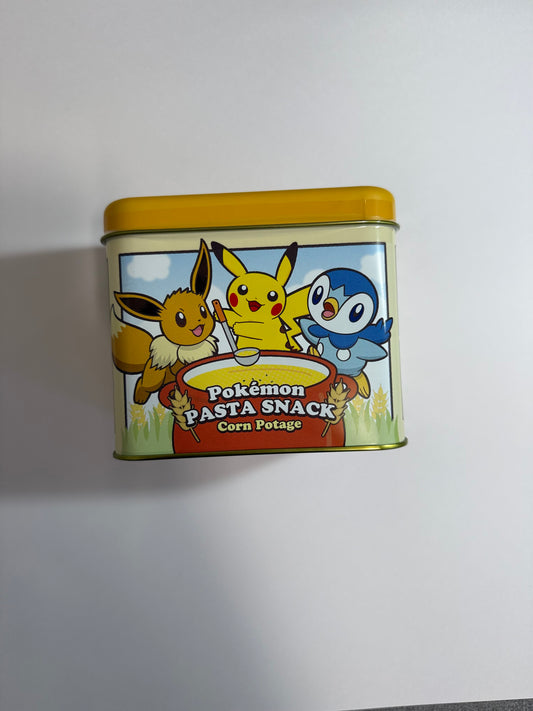 Pokémon Pasta Snack Corn Potage – Limited Edition Collectible Tin | Pikachu, Eevee & Piplup Design
