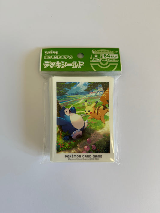 Pokémon Center Japan – Pikachu & Snorlax “Kanto Adventure” Deck Sleeves (64 pcs)