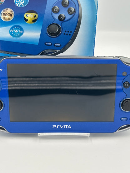 PS Vita Sapphire Blue PCH-1000 + Accessory Pack - CIB