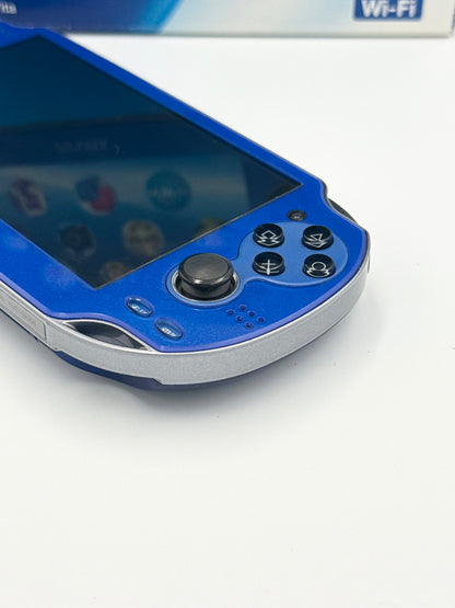 PS Vita Sapphire Blue PCH-1000 + Accessory Pack - CIB