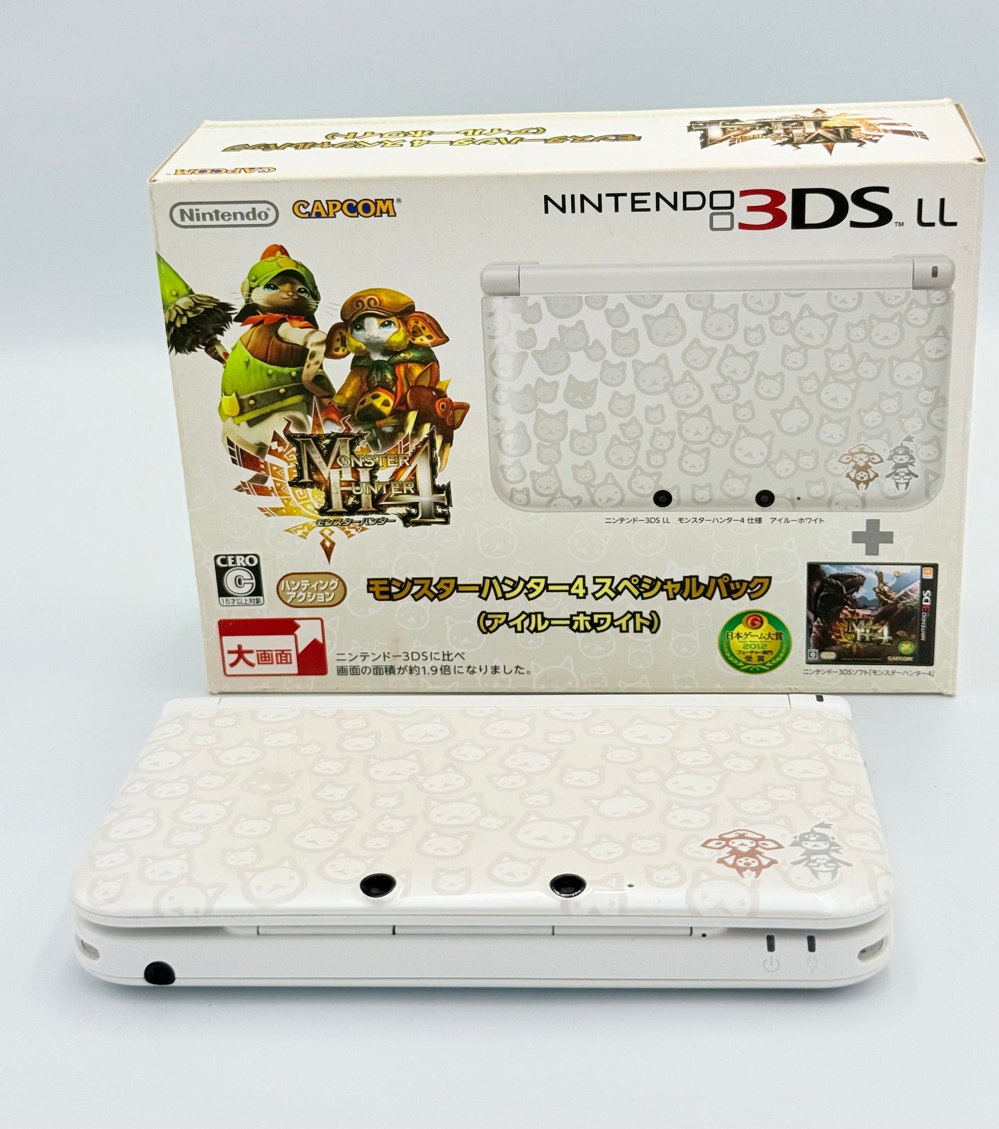 Nintendo 3DS LL Monster Hunter 4 Airou White